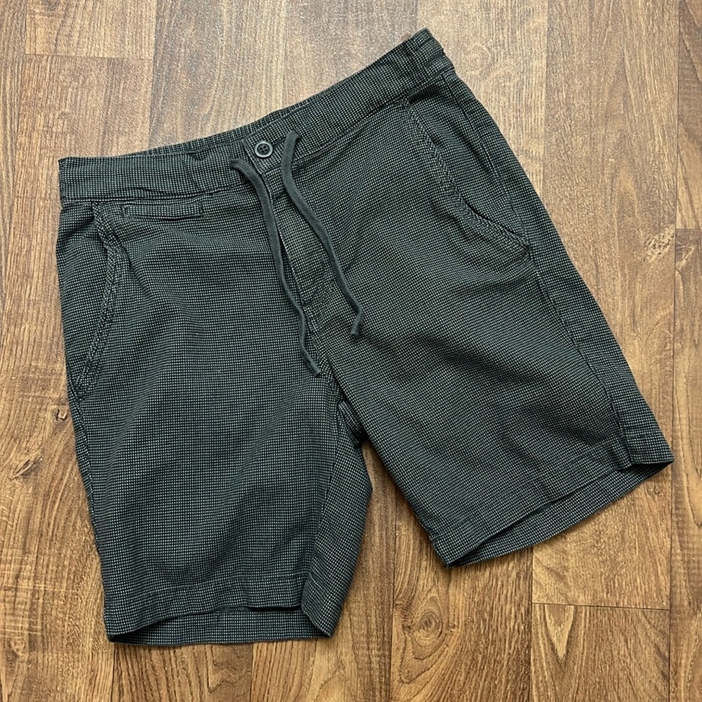 Gray Patterned Drawstring Shorts